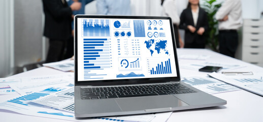 Aufkleber - Business data dashboard provide brisk business intelligence analytic for marketing strategy planning