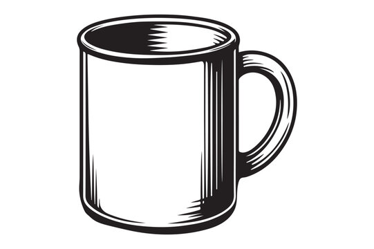 Mug coloring page outline silhouette