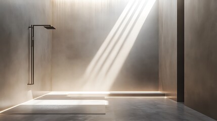 Aufkleber - Modern interior with light and shadow on the wall.