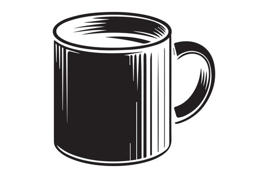 Mug coloring page outline silhouette