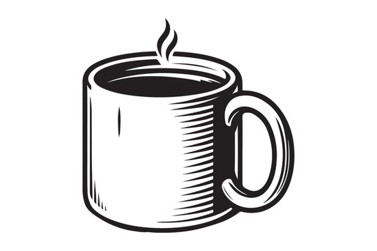 Mug coloring page outline silhouette