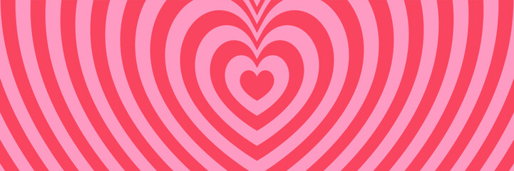 Poster - horizontal red and pink hearts for background.