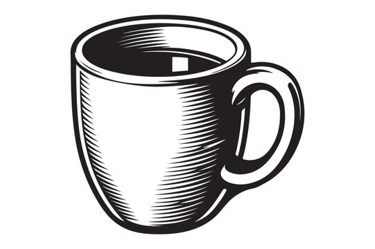 Mug coloring page outline silhouette