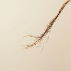 Aufkleber - Macro view of a broken strand of hair revealing split ends and fragile texture on a soft background. Generative AI