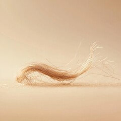 Leinwandbilder - Broken strand of hair on a smooth surface showcasing fine texture and natural color variations in soft lighting. Generative AI