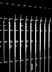Poster - An abstract pattern of white lines on a black background