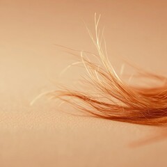 Aufkleber - Close up view of a broken hair strand against a smooth surface highlighting fragility and texture. Generative AI