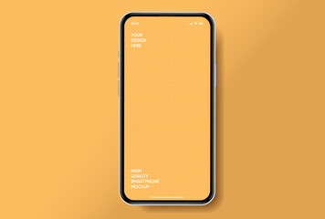 Aufkleber - Realistic smartphone mockup. Mobile phone vector with isolated on white background. Device front view. 3D mobile phone with shadow. Realistic, high quality smart phone mockup for ui ux presentation.