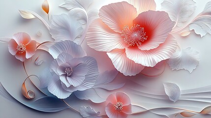 Poster - Stunning floral design featuring exquisite paper flowers in delicate pastel shades with intricate details : Generative AI