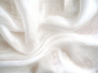 Aufkleber - Graceful Drapery of Soft White Fabric Flowing Beautifully to Enhance Any Decoration Style : Generative AI