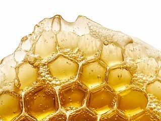 Poster - Beautiful Texture of Honeycomb with Organic Honey Bubbles is Visually Appealing : Generative AI