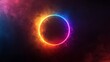 © addymawy - Vibrant glowing neon circle with colorful smoke effects