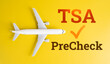 © Andrii Yalanskyi - Airplane and TSA pre-check. Fast airport security clearance check. Passenger convenience, air travel efficiency, and airport procedures.
