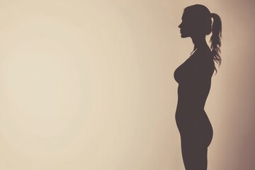 Poster - Weight loss transformation silhouette showcasing significant before and after changes in body shape. Generative AI
