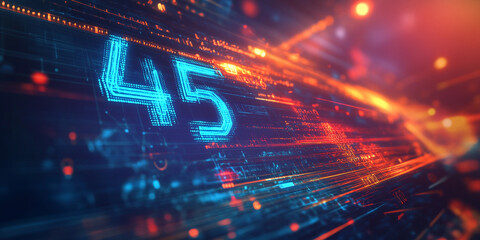 Poster - Digital countdown display with vibrant colors in motion