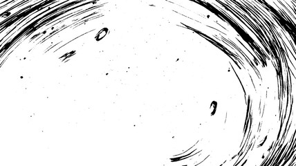 Poster - An abstract black and white illustration featuring swirling lines and splatters, creating a dynamic and energetic effect.
