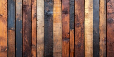Poster - Reclaimed wood wall showing knots and grain creating rustic background