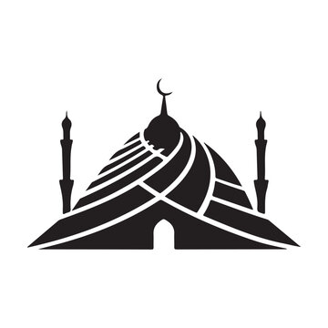 Islamic Landmarks Icons - Stunning Mosque Silhouettes for Religious and Cultural Designs