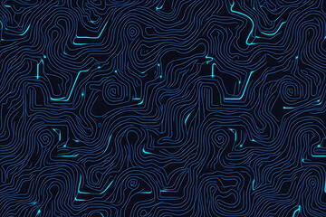 abstract close-up of a glowing blue digital circuit board, showcasing intricate connections and tech