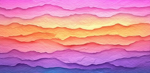 Poster - A trendy texture background featuring colorful paper stripes is perfect for modern design. It adopts an oil painting style. Ideal for wallpapers, posters, cards, invitations, and websites