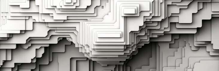 Poster - digital art featuring panoramic and abstract 3d objects