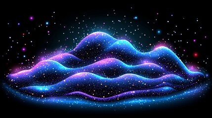 Poster - A beautiful abstract wave technology digital network background enhanced with blue light effects, conveying a corporate concept