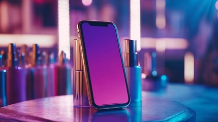 Fototapete - Shopping online. Online store available on website or mobile app. 3D rendering background. Digital marketing for the shop