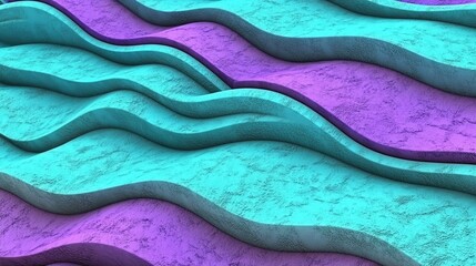 Poster - An abstract folded paper effect on a bright colorful blue background, featuring a maze crafted from paper. 3D rendering