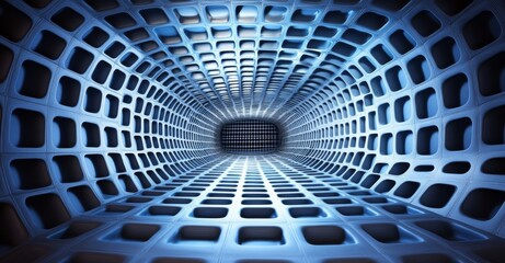 Poster - A grid background with blue squares and white markers overlayed on them