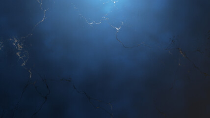 Fototapete - A dark blue textured abstract background sky with a stormy look. The sky is filled with clouds and the sun is barely visible