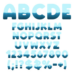 Aufkleber - Alphabet, letter, number and sign from layers. Isolated vector objects on white background.