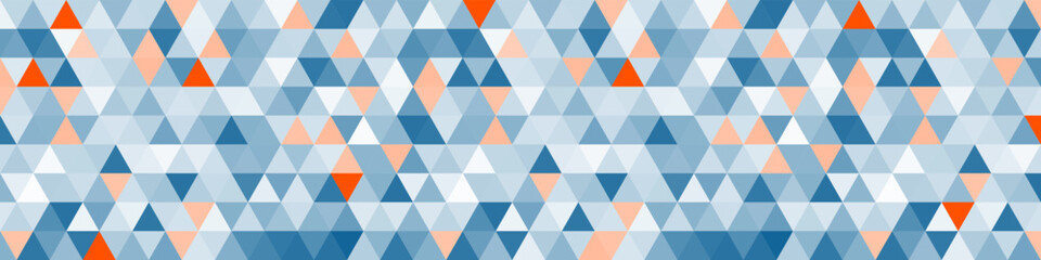 Poster - Geometric background of triangles. Blue color geometric shapes banner, poster, flyer, brochure, cover. Modern abstract vector texture.