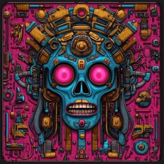 Poster - a pixel-based illustration of a continuous geometric pattern
