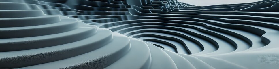 Fototapete - Germany-based digital art showcasing abstract panoramic 3D objects
