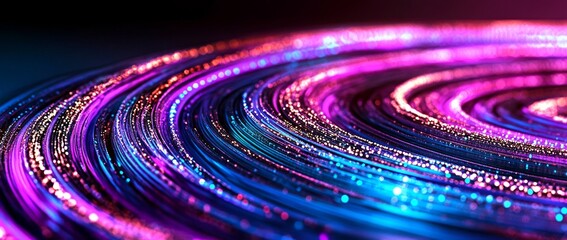 Aufkleber - Colorful circular patterns set against a dark blue canvas