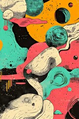 Fototapete - Trendy art aligned with zine culture