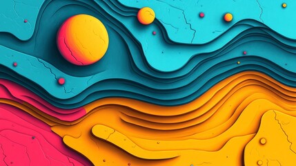 Fototapete - Colorful abstract art creations in HD backgrounds and textures, combined with a minimalist design of abstract organic shapes