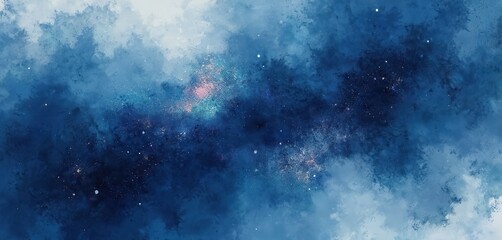 Aufkleber - Grunge navy blue paint background with soft grunge texture. Dark deep sea color pattern with light blue vintage grunge style and soft glitter accents.