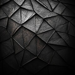 Fototapete - Dynamic modern abstract shapes with a black and white backdrop and a grainy paper effect, digital art