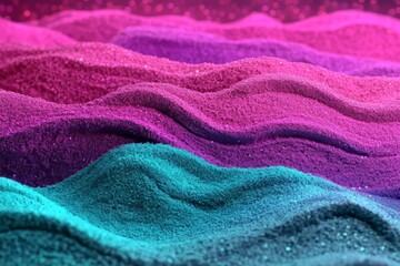 Poster - Dynamic wave lines in a colorful array are isolated on a black background, representing an abstract futuristic design. It symbolizes concepts of science, digital interactions, and communication