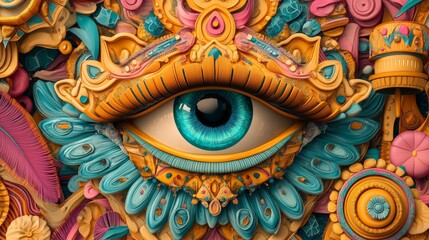 Fototapete - Accessing technology and digital literacy. Fantasy idea, illustration painting