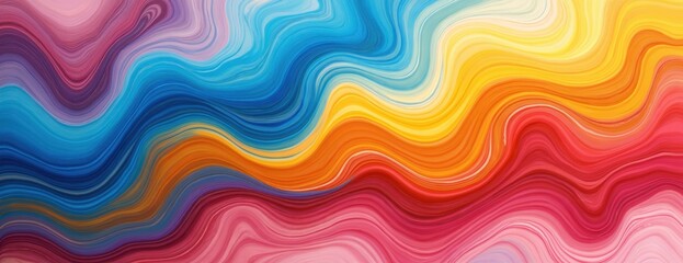 Leinwandbilder - Abstract bright background with fluid acrylic paint and ink waves. Colorful rainbow swirls for modern banners, wallpapers, creative designs. Painted oil art style texture with structure surface.