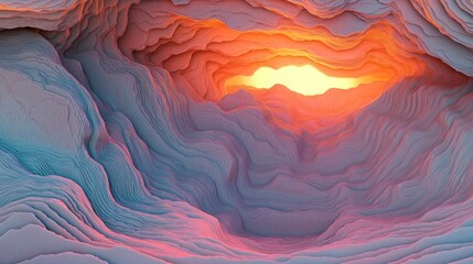 Poster - Beautiful rainbow waves in a 3D rendered abstract background, ideal for digital illustrations like wallpapers, posters, and covers