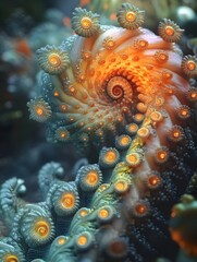 Wall Mural - a field of spiraling shapes that appear to move as you shift your gaze.