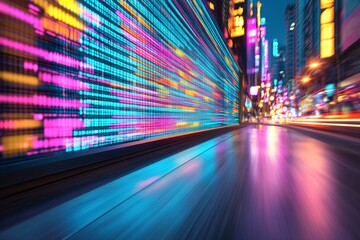 Poster - An abstract technology background in blue, conveying ideas about information technology, communication, and stock market