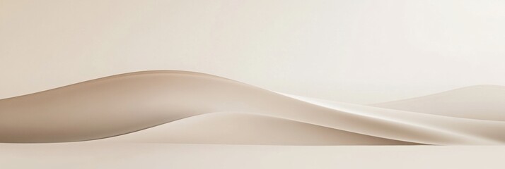 Fototapete - Elegant wave of soft fabric on a minimalistic background with subtle color tones. Generative AI