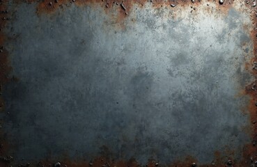 Aufkleber - Grunge rusted metal background texture. Industrial steel plate is corroded with rust. Aged metallic surface is damaged and dirty. Dark abstract wallpaper design.