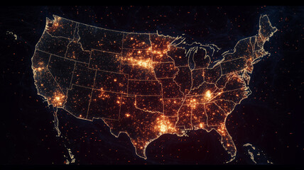 Poster - Create an imaginative neuro-map showcasing the connectivity of the United States