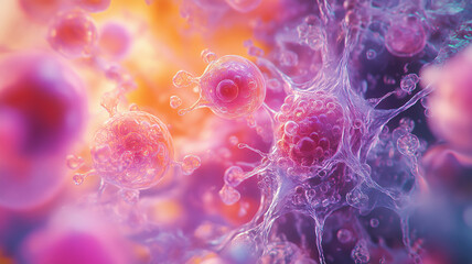 Poster - Explore the intricate beauty of a neuro-map illustrating cellular interactions