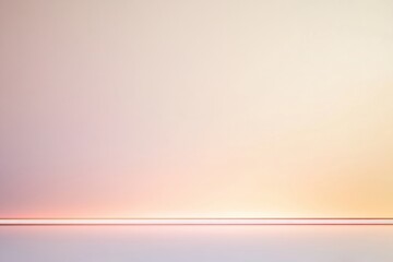 Poster - Minimalistic design featuring solid color background with thin line at the bottom creating a serene and modern atmosphere. Generative AI